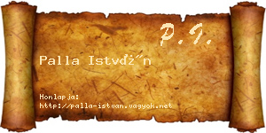 Palla István névjegykártya